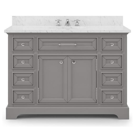 Water Creation Derby 48" Wood Single Bathroom Vanity in Gray/Chrome