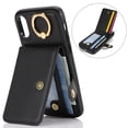 thumbnail image 2 of Allytechgroup iPhone XS Max Wallet Case, Ring Holder Stand Cards Slots Shockproof Retro Flip Back Cover Phone Case for Apple iPhone XS Max, Black, 2 of 8