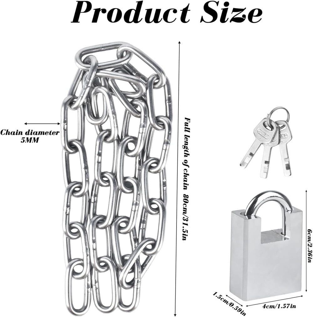Heavy Duty Long Lock Chain,Premium Case-Hardened Safety Chain,Waterproof & Rust-proof Lock Bike Chain Lock,Security Chain Lock,Cannot Be Cut with Bolt Cutters Or Hand Tools