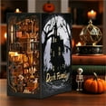 thumbnail image 4 of Halloween Dark Family DIY 3D Wooden Book Kit with LED Lights for Adults - Miniature Puzzle Booknook Bookshelf Insert, 4 of 6