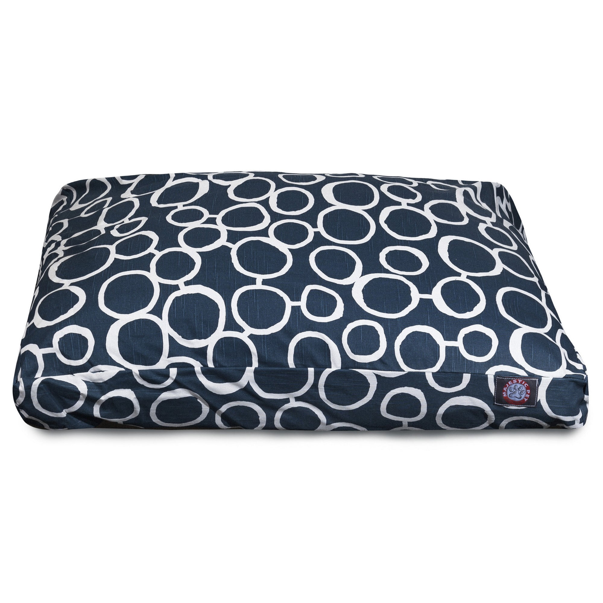Majestic Pet | Fusion Shredded Memory Foam Rectangle Pet Bed For Dogs, Removable Cover, Navy Blue, Medium