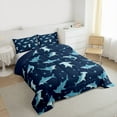 thumbnail image 3 of Feelyou Blue Shark Animal Twin Comforter Sets, Ocean Stars Child Bedding Set, 2pcs, 3 of 8