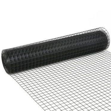 Spaco 48" x 50" Mesh Fence (1.5 inch), Black Vinyl Coated Welded Fence Mesh