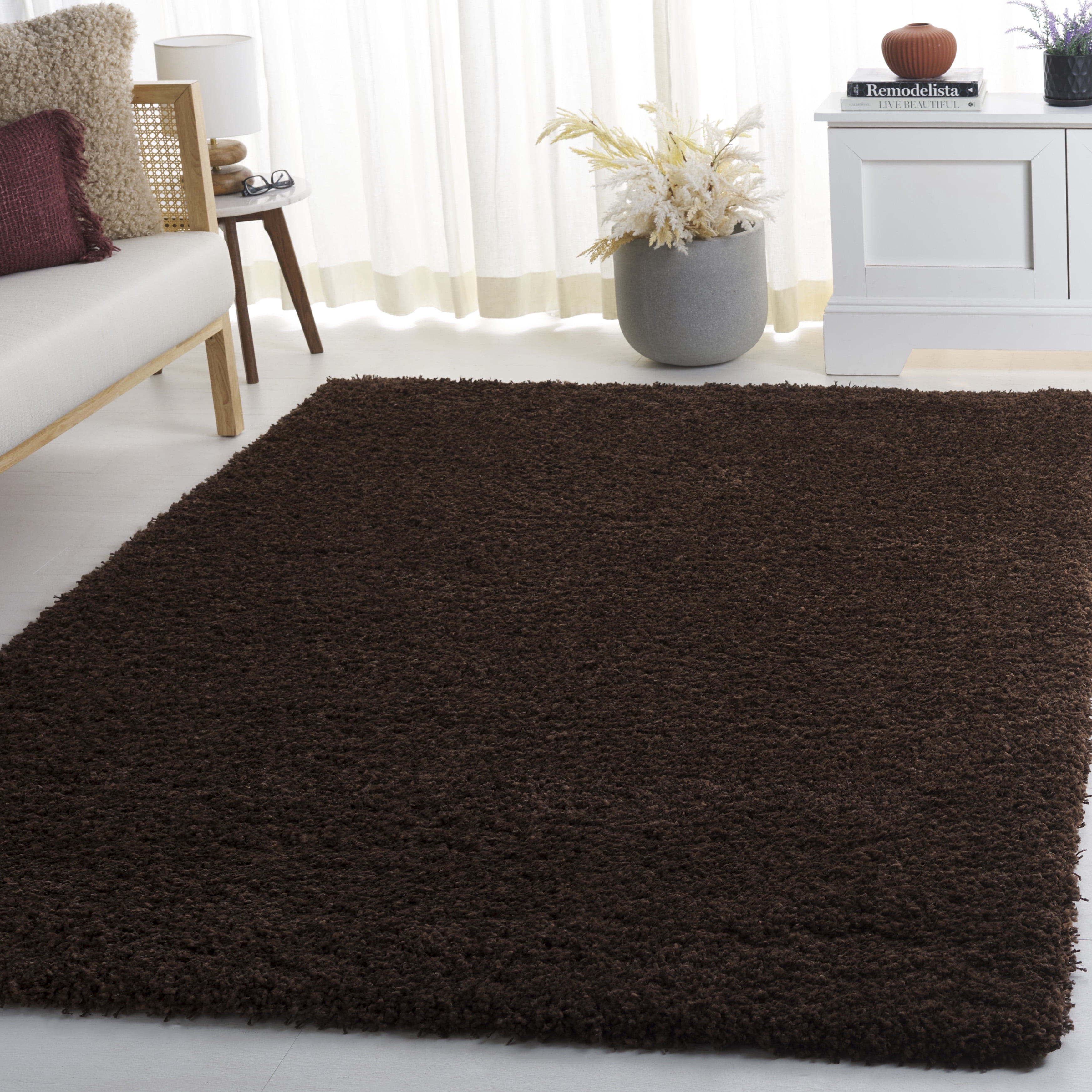Safavieh California Plush Solid Shag Area Rug, Brown, 6' x 8'