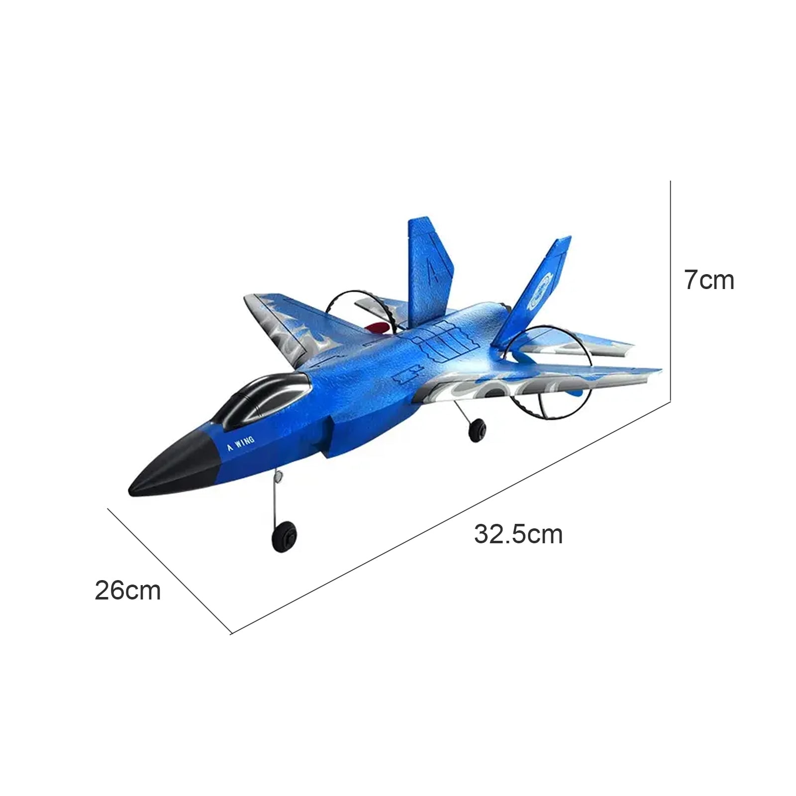 Hinzonek RC Plane, F-35 Rc Airplane Fighter Ready to Fly with Remote Control and 2 Batteries, 2.4Ghz Jet Fighter Toy Gift for Boys Girls Kids Adults Beginners, Blue
