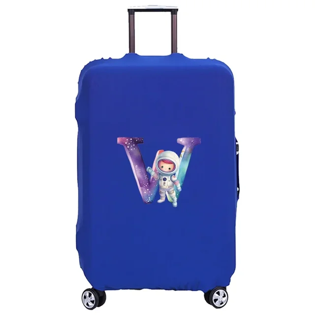 Housse de Valise Lavable Housse de Protection Anti-Rayures Housse Adaptée pour Motif Imprimé Astronaute Convient 18-32 Pouces 8astronaut letter W L