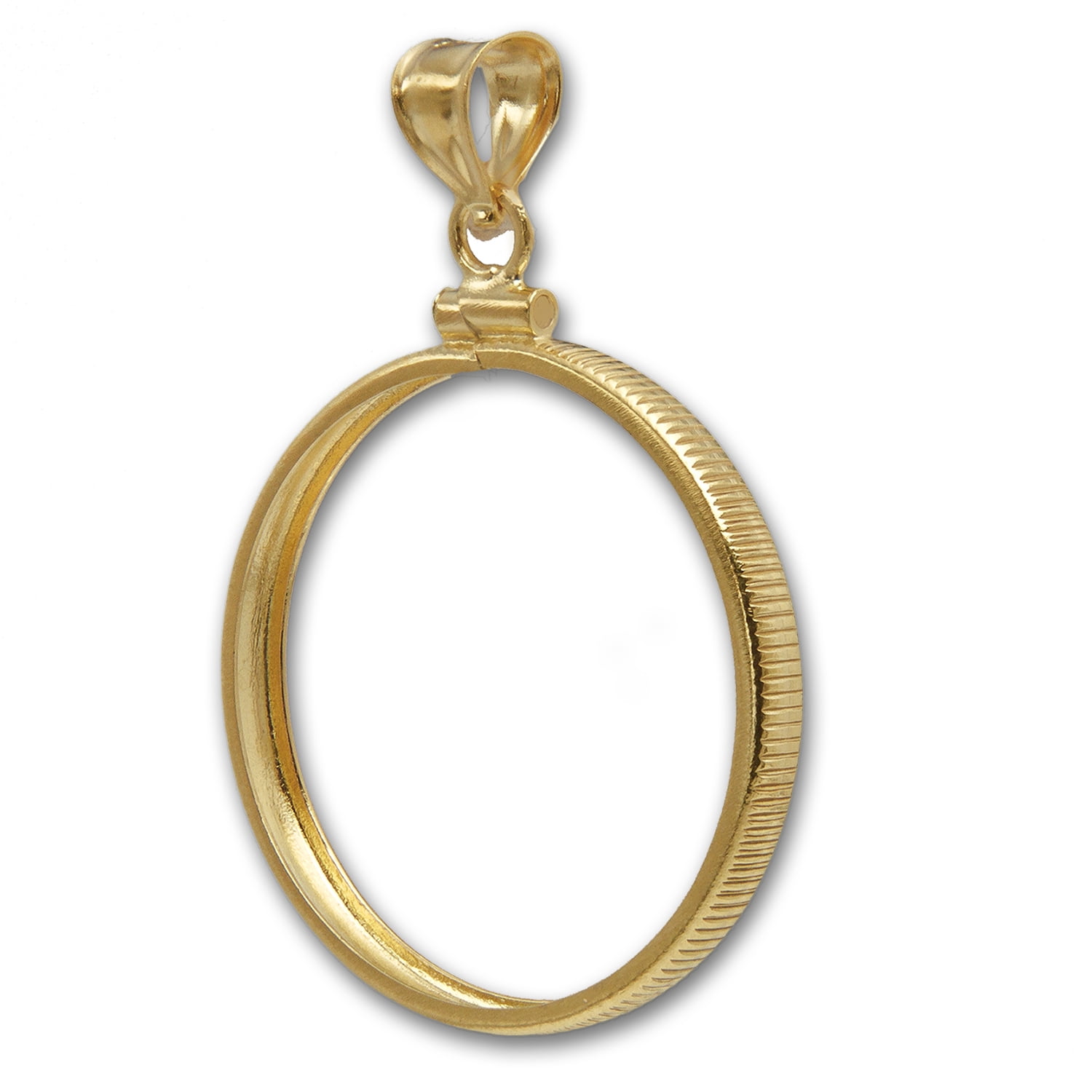 14K Gold Screw-Top Plain-Front Coin Bezel - 16.5 mm - Walmart.com