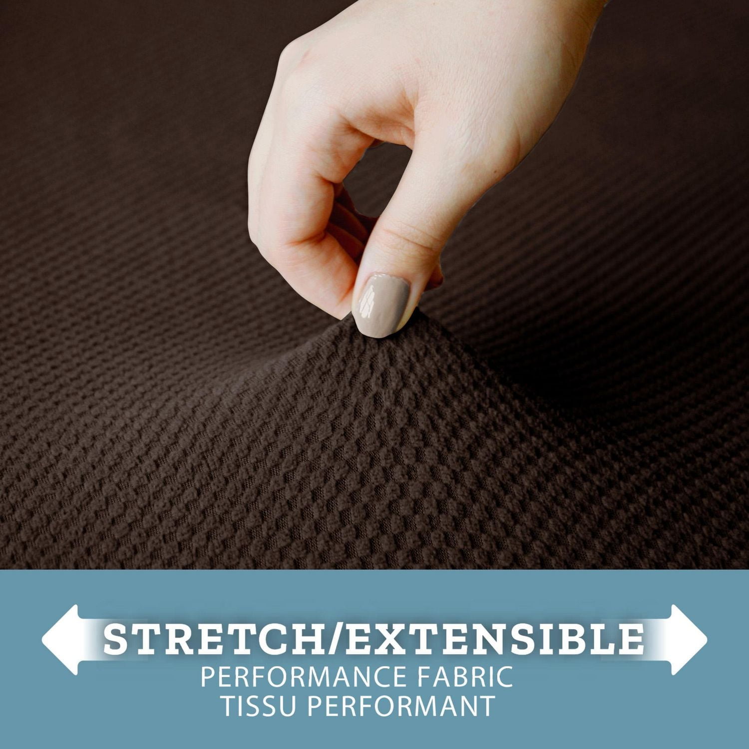 Mainstays Pixel Sofa Slipcover, 1 Piece, Machine Washable, Dark Brown