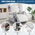 thumbnail image 5 of Timeles Waterproof Recliner Covers, Recliner Chair Covers with Leg Straps, Reversible Recliner Couch Cover for 1 Seat Reclining Sofa, Washable Chair Protector for Pets Kids(1 Seater 28", Off White), 5 of 9