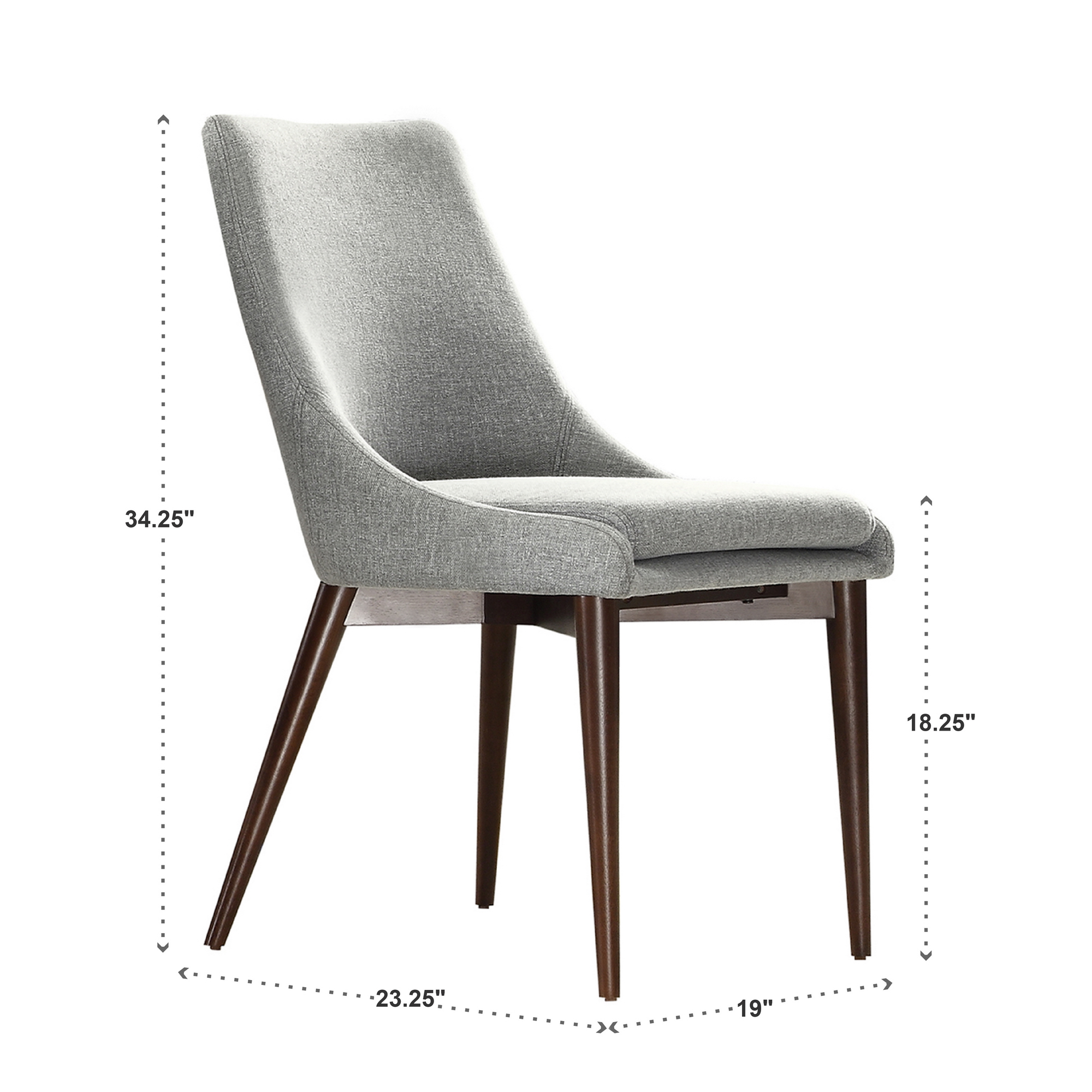 Chelsea Lane Baxter Linen Dining Chair, Set of 2, Light Gray