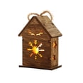 thumbnail image 2 of Fiudx Colgante de Casa de Madera Navideña con Luz Led, Detalles de Muñeco de Nieve y Alce, Decoración Encantadora para El Hogar, Ideal para Árbol o Escritorio, Adorno Navideño, Funciona con Pilas, 6,, 2 of 6