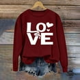 thumbnail image 5 of Yteetum Valentine Gifts Women's Valentine's Day Sweatshirts Plus Size Crewneck Heart Graphic Print Hoodless Sweatshirt Womens Casual Oversized Round Neck Loose Comfy Sweatshirt Fall Spring Clothes, 5 of 5