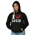 thumbnail image 4 of I Love Loud Heart Eyes Funny EDM Pot Hoodie Sweatshirt Women Men Brisco Brands S, 4 of 6