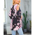thumbnail image 2 of XCHQRTI Women T Shirt Top Cold Shoulder Women Tee Casual Short Blouse Flower Printed Tee Off Shoulder Sleeve T-Shirts Women's Long Sleeve Tank Tops, 2 of 4