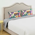 thumbnail image 3 of Yayeee Pillowcase King Size Set of 2 Satin Wrinkle Resistant Pillow Case, Purple Geometric, 3 of 7