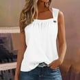 thumbnail image 2 of AherBiu Summer Tank Tops for Women Ruched Square Neck Wide Strap Casual Comfy Fitting Shirts Camisole, 2 of 5