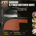 thumbnail image 6 of ENOKING 6.7" Meat Cleaver Knife, High Manganese Steel Serbian Chef Knife Butcher Knife with Sheath Bone Knife for Meat Cutting (Brown Handle), 6 of 7