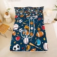 thumbnail image 5 of Erosebridal Kids Baseball Football Rugby Printed Full Size Sheets For Ball Games Lover,Monogrammed J Bed Sheets 4 Pieces, 5 of 6