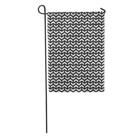 SIDONKU Abstraction Geometric Pattern White Arrows Modern Abstract Beautiful Black Carpet Garden Flag Decorative Flag House Banner 28x40 inch