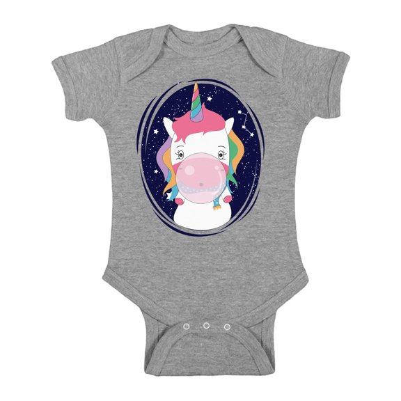Baby Tees - NB 6M 1 Year 2 Year Old 18 Months - Cute Unicorn Short Sleeve Bodysuit