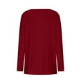 thumbnail image 5 of Viadha Womens Casual Long Sleeve Shirts Solid Crew Neck Tops Loose Fit Soft Plush Tops Fashion Fall Pullover Blouses, 5 of 7