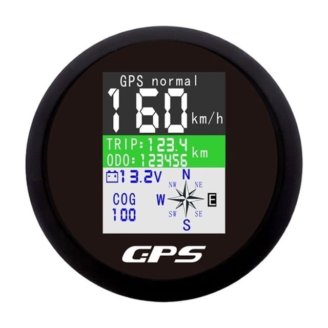 85mm Digital GPS Speed Gauge MPH Knots Km/h Adjusted Speedometer With Antenna Volt Meter Set For Boat Car Motorcycle Odometer ,Universal Compatibility