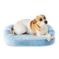 thumbnail image 3 of Vibrant Life Extra Small Round Corner Sofa Style Dog Bed, Blue, 15" x 20", 3 of 6
