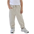 thumbnail image 2 of CONROSES Kids Boys Casual Pants Wide Leg Baggy Pant for Child Solid Elastic Waist Cozy Jogger Trousers with Pockets, 2 of 5