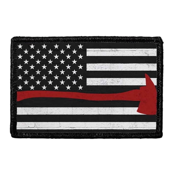 American Flag - Distressed Firefighter Axe - Removable Patch
