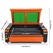 KFFKFF 130W CO2 Laser Etcher, Dimensions 35 x 55 inches, Speed 19.7 IPS, Equipped with Dual Direction Air Support, Synchronizes with LightBurn, CorelDRAW, AutoCAD, Supports Windows, Mac OS, Linux