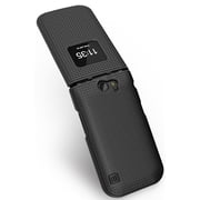 Case for Nokia 2720 V Flip Phone, Nakedcellphone [Black] Protective Snap-On Hard Shell Cover [Grid Texture] for Verizon TA-1295, 2720V