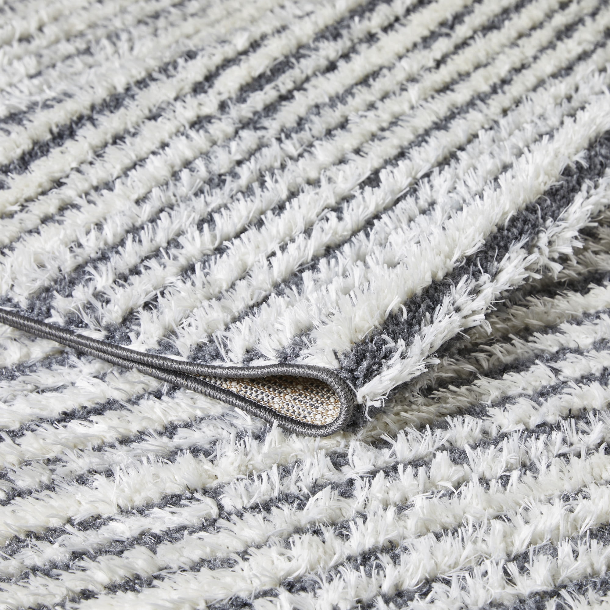Loomaknoti Vemoa Altomarze 2' x 7' Blue Stripe Indoor Runner Rug
