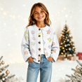thumbnail image 6 of Grblisyd Girls Button Front Cardigan Sweater Long Sleeve Knit Tops Cute Cartoon Print Button Cardigan With Crew Neck For School Layering Wear, 6 of 6