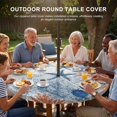 thumbnail image 3 of Round Outdoor Tablecloth with Umbrella Hole and Zipper, Navy Blue Coastal Tablecloth with Elastic Waterproof, Nautical Summer Beach Ocean Coral Wooden Patio Table Covers for 31" - 35" Pool Tables, 3 of 9