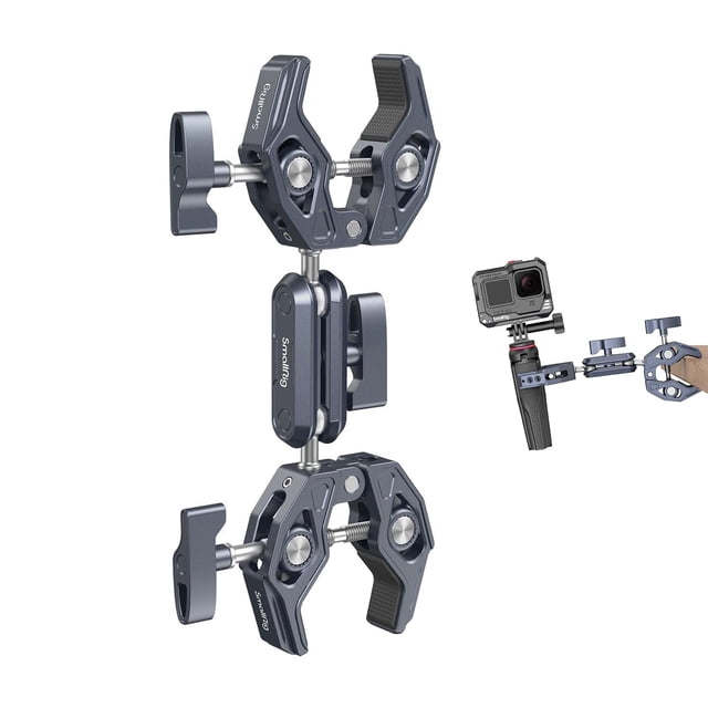 Clamp Mount SMALLRIG Double, abrazadera para paraguas, brazo superabrazadera