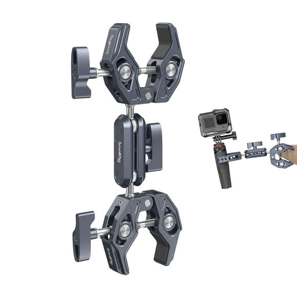 Clamp Mount SMALLRIG Double, abrazadera para paraguas, brazo superabrazadera