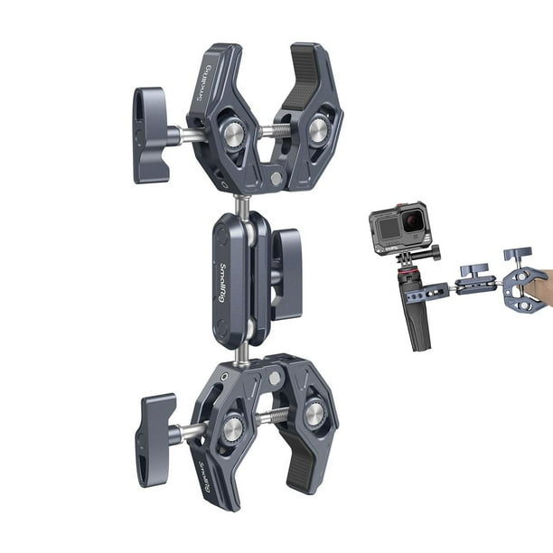 Clamp Mount SMALLRIG Double, abrazadera para paraguas, brazo superabrazadera