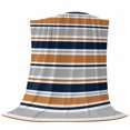 thumbnail image 6 of Orange Grey Striped Blanket Soft Cozy Warm Throw Blanket for Couch, Plush Fuzzy Flannel Fleece Blankets for Sofa, Farmhouse Stripes Modern Abstract Art Bed Blankets Lightweight Gifts for Men, 40"x60", 6 of 9