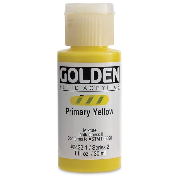 Golden Fluid Acrylics - Primary Yellow, 1 oz bottle