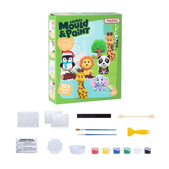 Green Hand Painting Kit With Gypsum Figurines Art Set For Kids Creative Ceramic Activity Dinosaurs Marine Size Approximately 7.87X4.72X3.94 Inches Weight 0.75 Pound
