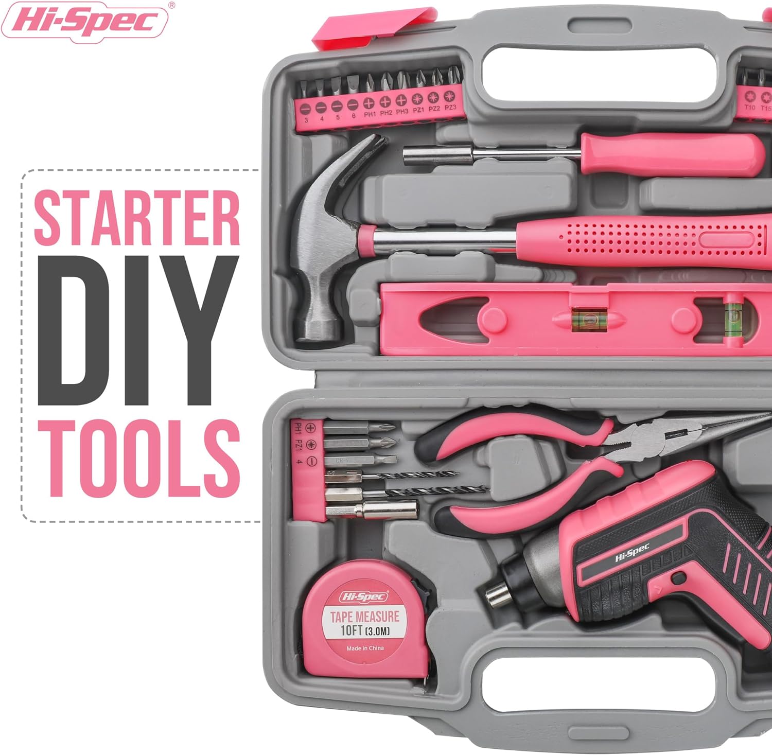 Hi-Spec 35pc Pink Electric Screwdriver Kit, USB Rechargeable photo 2