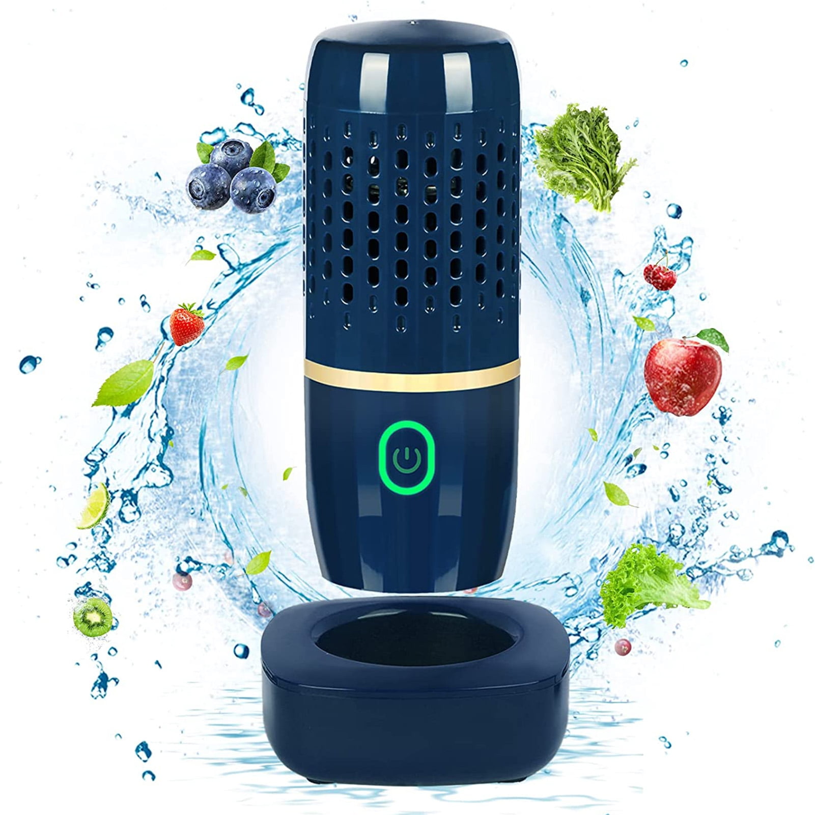 Fruit and Vegetable Washing Machine, Fruit and Vegetable Cleaner Device, Kitchen Gadget Food Purifier for Deep Cleaning Fruits, Vegetables, Rice, Meat and Tableware (Blue)