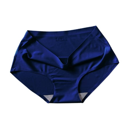

huanledash Stretch Women Briefs Exquisite Workmanship Ice-silk Sexy Mid-rise Women Underwear Underpants for Sleeping