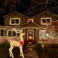 thumbnail image 6 of SDJMa Christmas Reindeer Decor Light, 11.2 in Christmas Reindeer Decorations Outdoor with LED Lights, Pre-Lit Outdoor Indoor Lighted Christmas Decoration Lamp for Xmas Garden Yard, Gold, 6 of 9