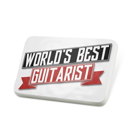 Porcelein Pin Worlds Best Guitarist Lapel Badge – (Best Spanish Guitarist In The World)