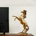 thumbnail image 5 of Modern Horse Statue Sculpture resin material art Crafts Fengshui Simulation Animal Ornament for Desktop Living Room Shelf Decoration , gold, 5 of 7