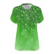 thumbnail image 5 of Camisetas Casuales de las Mujeres Más Tamaño V-Cuello Impresión Manga Corta Color Sólido Base de Verano Superior, Ligero para Diario, 5 of 9
