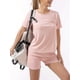 thumbnail image 1 of Traje de Yoga para mujer, Camiseta deportiva de manga corta para correr, entrenamiento de adelgazamiento de secado rápido, traje de fitness para Pilates, conjunto Zen de dos piezas, 1 of 5