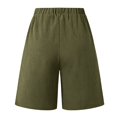 thumbnail image 3 of SOFTCCLO Shorts for Women Plus Size Summer Beach Button Shorts Solid 5 Inch Casual Womens Shorts Army Green L, 3 of 6