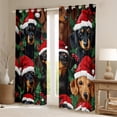 thumbnail image 2 of Manfei Cute Dachshund Blackout Curtains Set of 2 (52x84 Each),Vintage Christmas Hat Window Curtains,Red Black Green Curtains and Drapes For Boys Kids,Ultra Soft Home Decor, 2 of 6